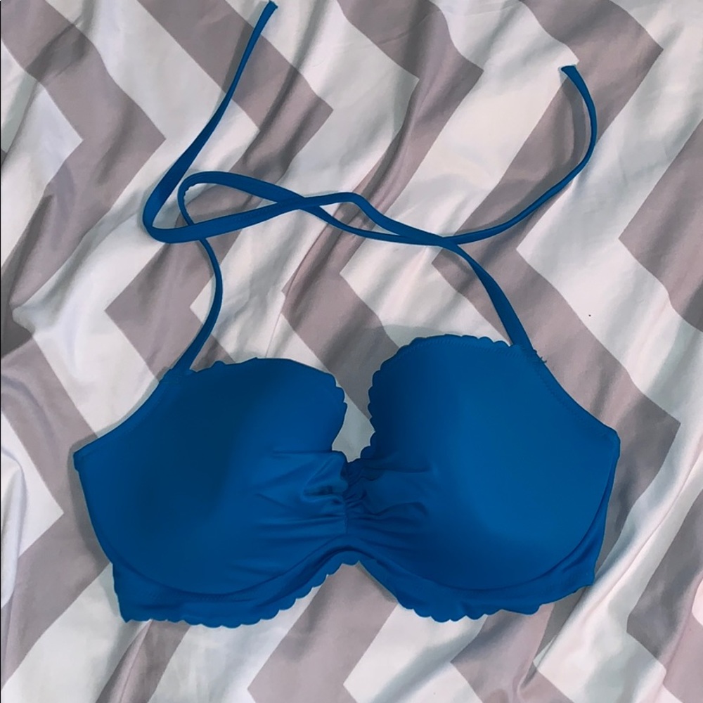 Blue bikini top